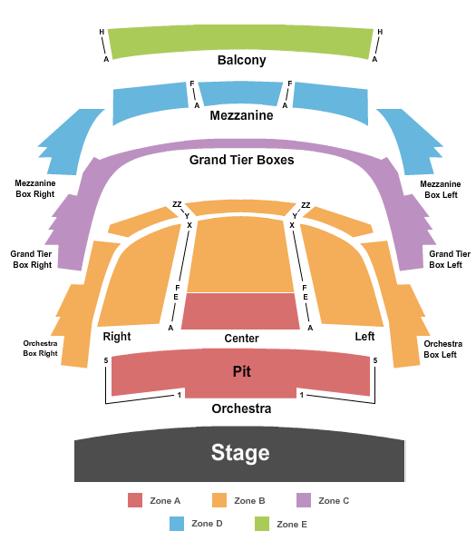 HEB Performance Hall Seating Chart
