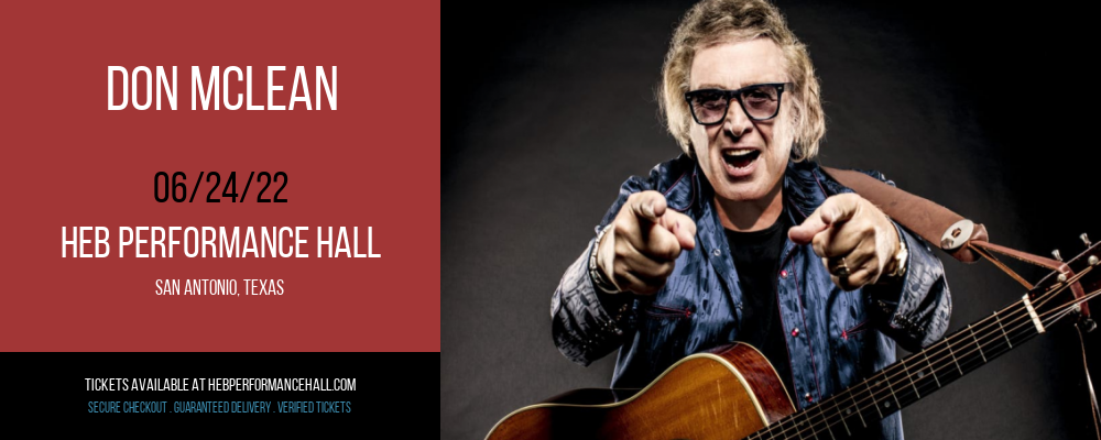 Don McLean at HEB Performance Hall tickets Don McLean at HEB Performance Hall